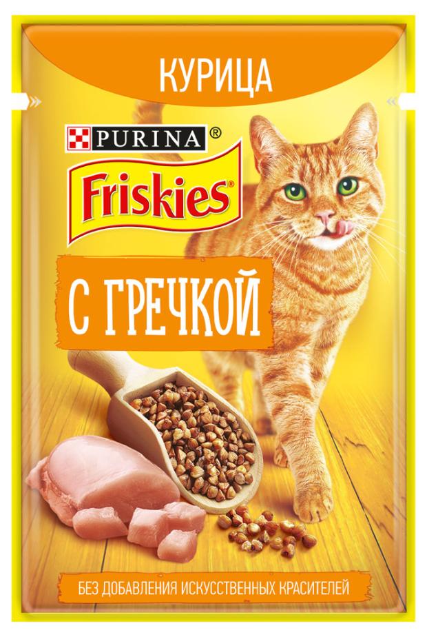 

Корм для взрослых кошек Friskies с курицей и гречкой в подливе, 75 г