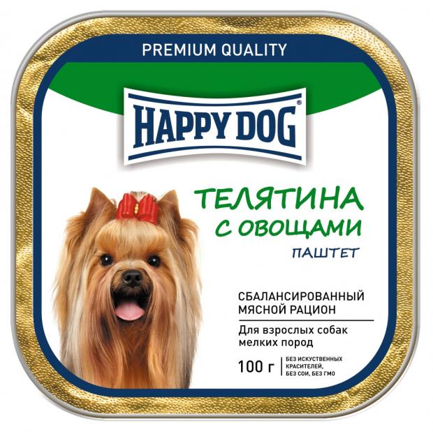 

Консервы для собак мелких пород Happy Dog телятина и овощи, 100 г