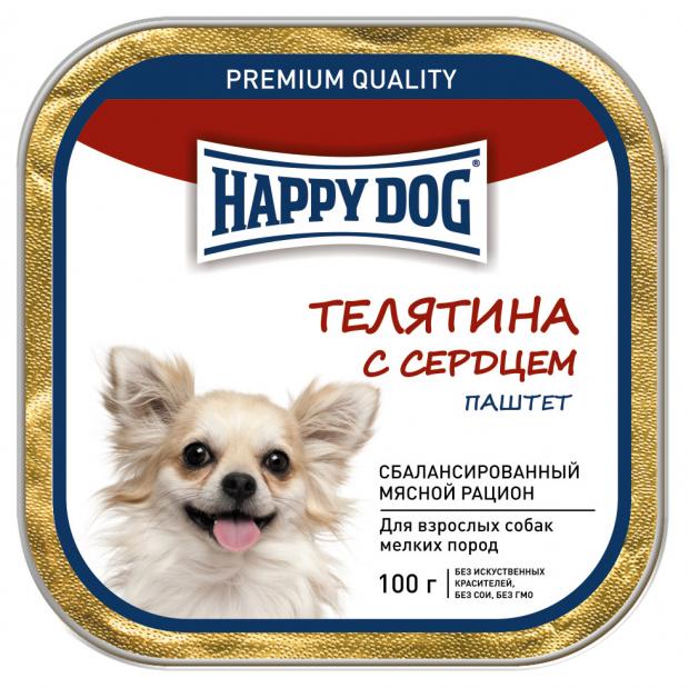 

Консервы для собак мелких пород Happy Dog телятина и сердце, 100 г