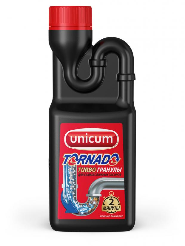 Средство для удаления засоров Unicum Торнадо гранулированное 600 г 300₽