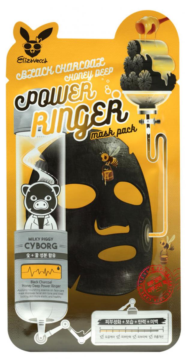 

Маска для лица Elizavecca Black Charcoal Honey Deep Power Ringer Mask Pack, 23 мл