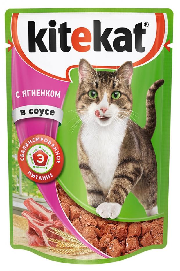 Корм для кошек Kitekat ягненок в соусе 85 г 12₽