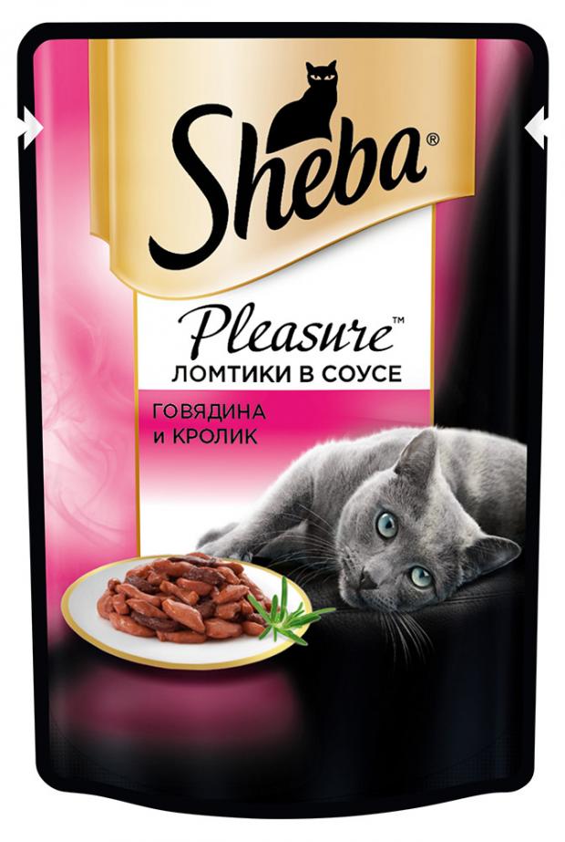 

Корм для кошек Sheba Pleasure говядина кролик, 85 г