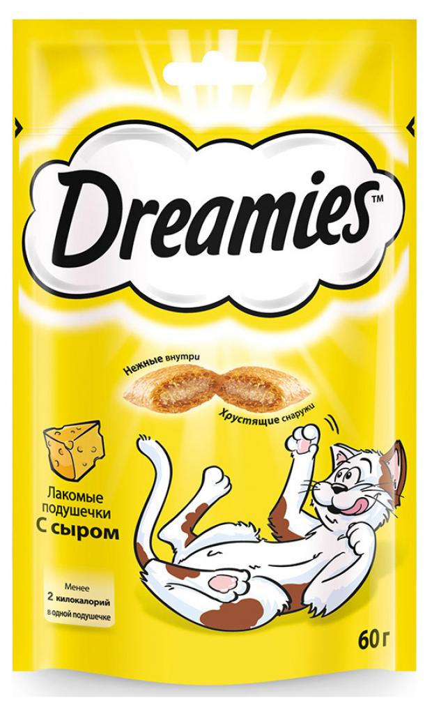 Лакомство для кошек Dreamies подушечки с сыром, 60 г лакомство для кошек dreamies подушечки с сыром 360 г шоу бокс