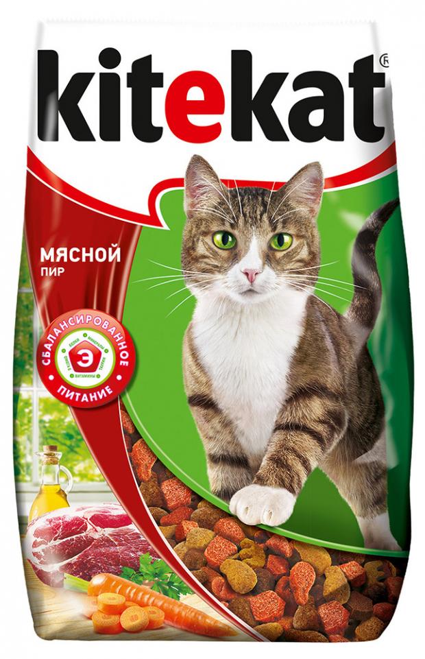 Сухой корм для кошек Kitekat Мясной пир 800 г 145₽
