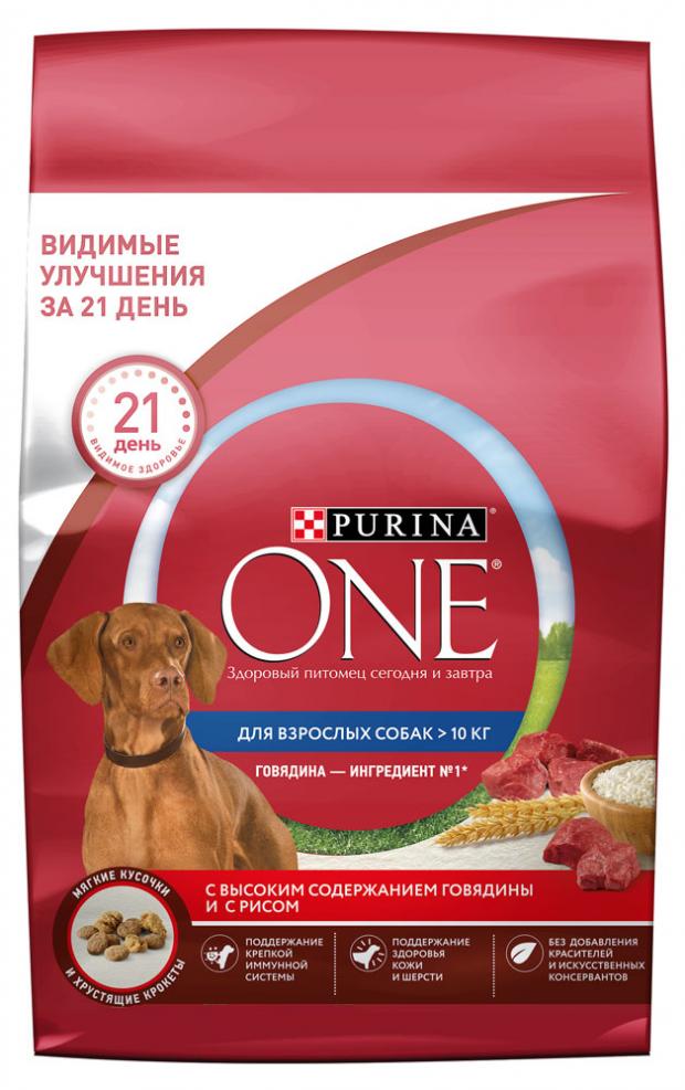 

Сухой корм для собак средних и крупных пород Purina ONE говядина, 7 кг