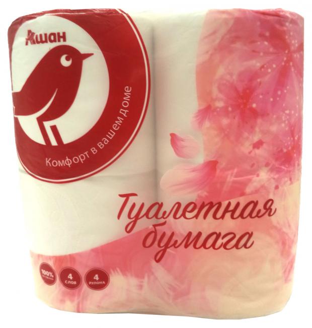 

Туалетная бумага Auchan Красная Птица 4 слоя, 4 рулона