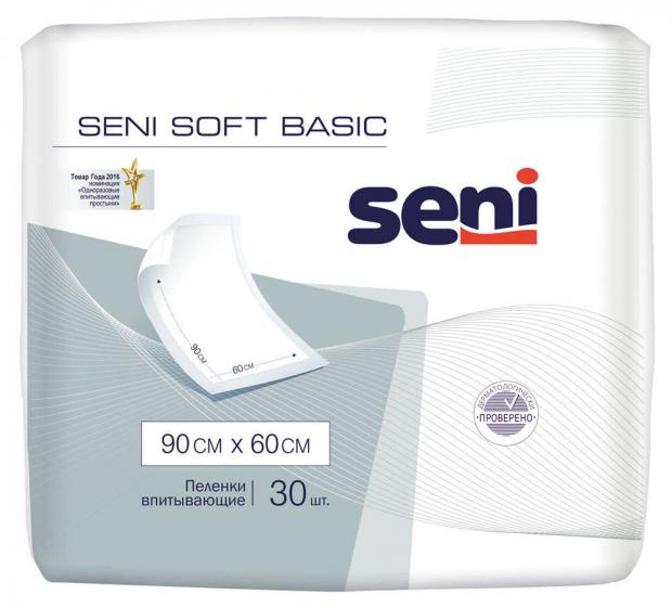 

Пеленки для взрослых Soft Seni Basic одноразовые 90x60 см, 30 шт