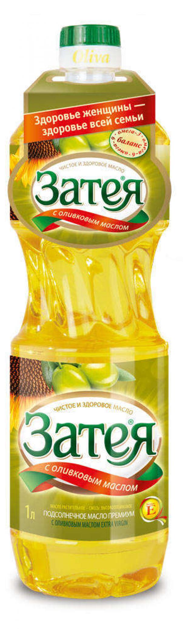 Масло подсолнечно-оливковое Затея рафинированное 1 л 169₽