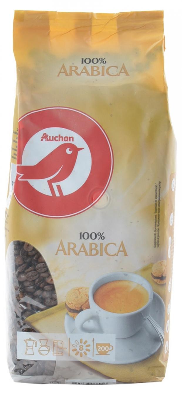 фото Кофе в зернах auchan красная птица arabica, 1 кг