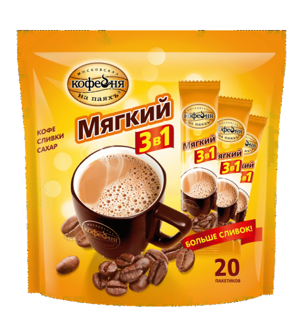 Напиток кофейный Московская Кофейня на ПаяхЪ Мягкий 3в1 20х16 г 187₽