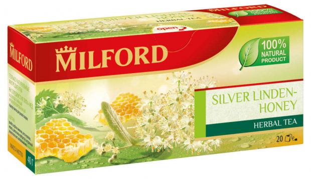 Травяной напиток MILFORD липа серебристая с медом в пакетиках 20х225 г 107₽