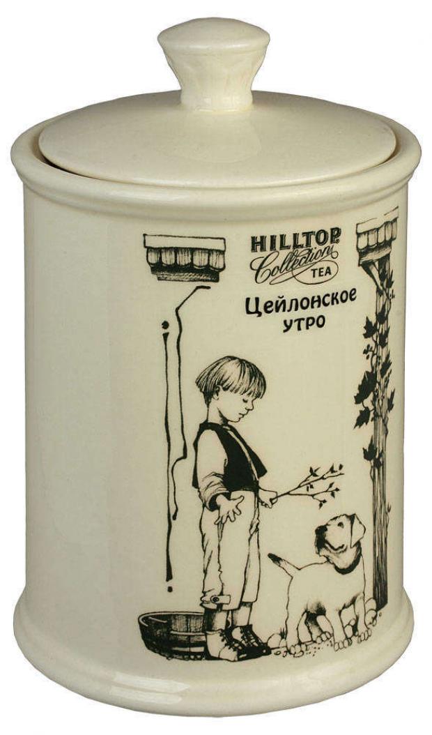 

Чай черный Hillton Цейлонское утро листовой в керамической чайнице, 125 г