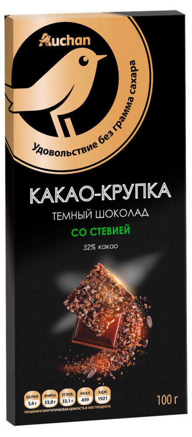 

Шоколад АШАН Золотая Птица темный со стевией и какао, 100 г