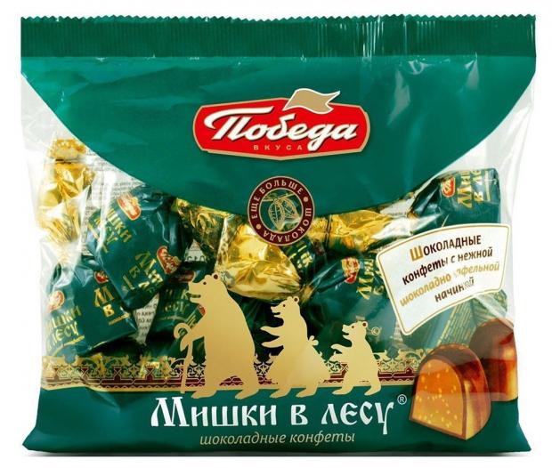 

Конфеты «Победа Вкуса» Мишки в лесу шоколадные с шоколадно-вафельной начинкой, 200 г
