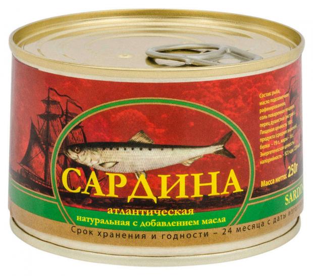 

Сардина Monolith натуральная с добавлением масла, 250 г