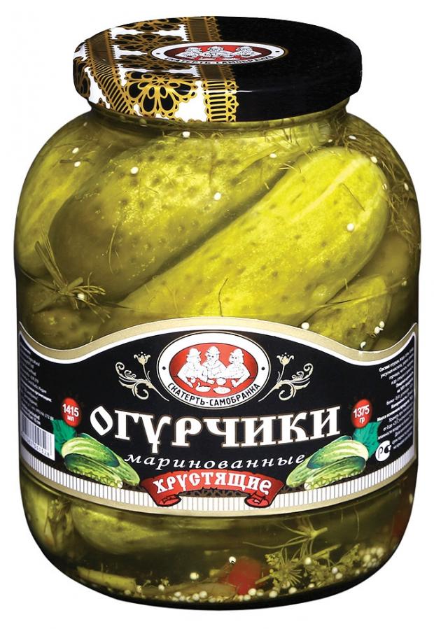 Огурцы «Скатерть-Самобранка» маринованные хрустящие, 1,415 л