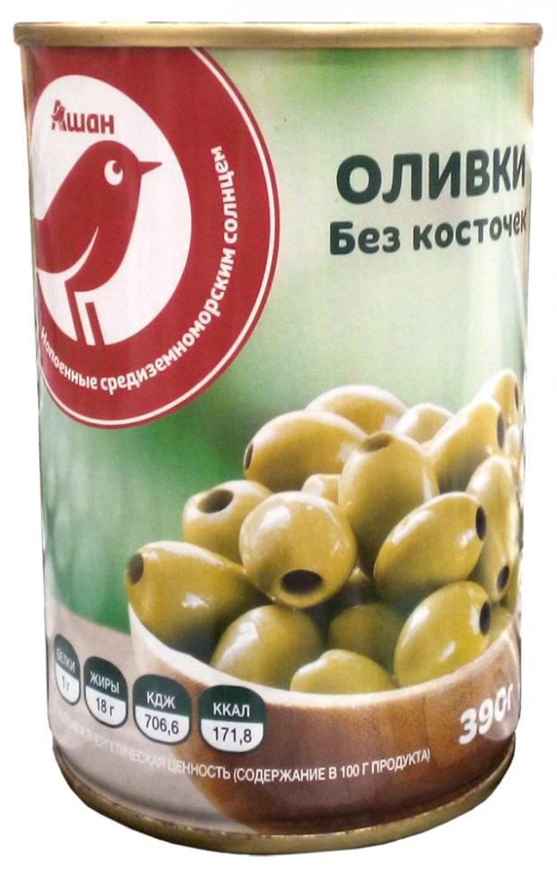 

Оливки зеленые АШАН без косточек, 390 г