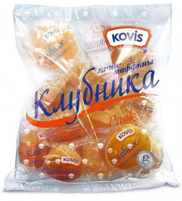

Мини-маффины Kovis с клубникой, 470 г