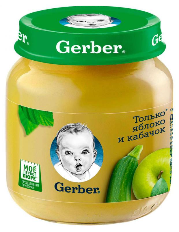 

Пюре овощное Gerber Только Яблоко и Кабачок с 5 мес, 130 г