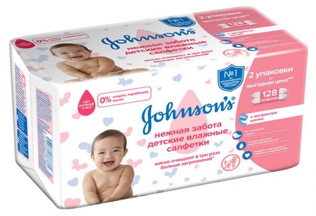 

Влажные салфетки Johnson`s baby «Нежная забота», 128 шт