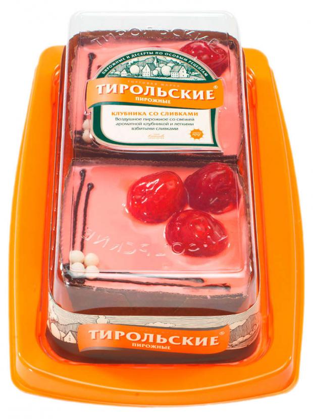 Пирожное Тирольские пироги Воздушное клубника со сливками 250 г 205₽