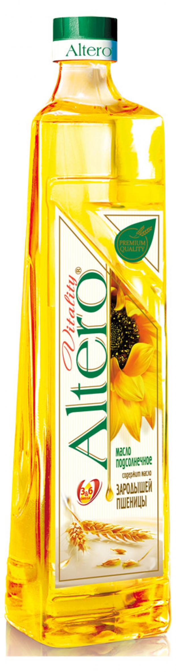 Масло подсолнечное Altero Vitality рафинированное с зародышами пшеницы 810 мл 147₽