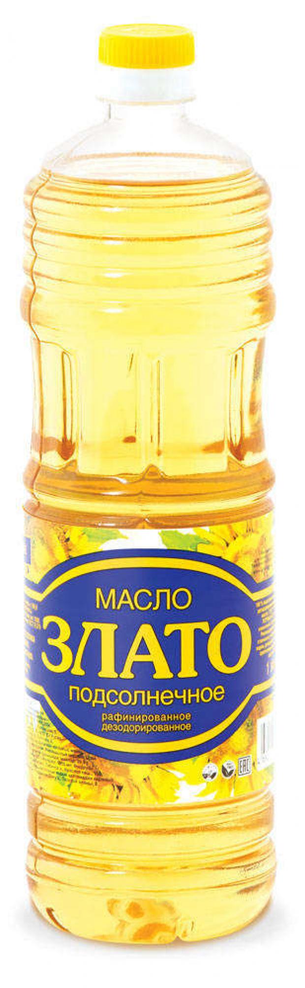 Масло подсолнечное Злато рафинированное 1 л 110₽
