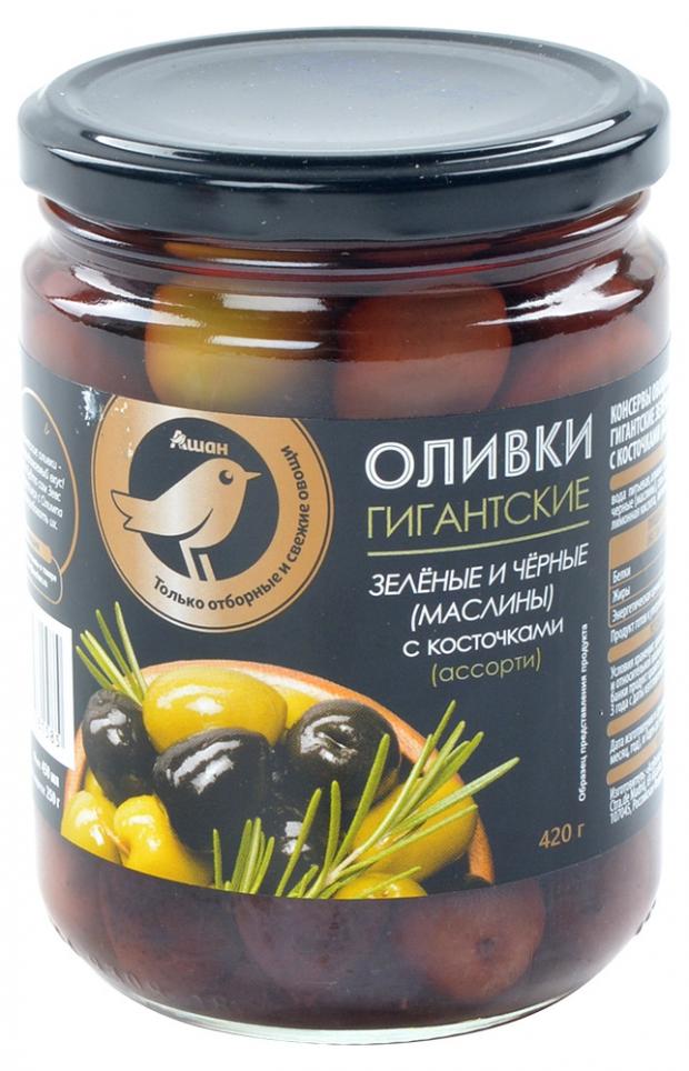 

Оливки гигантские Auchan Золотая Птица ассорти, 420 г