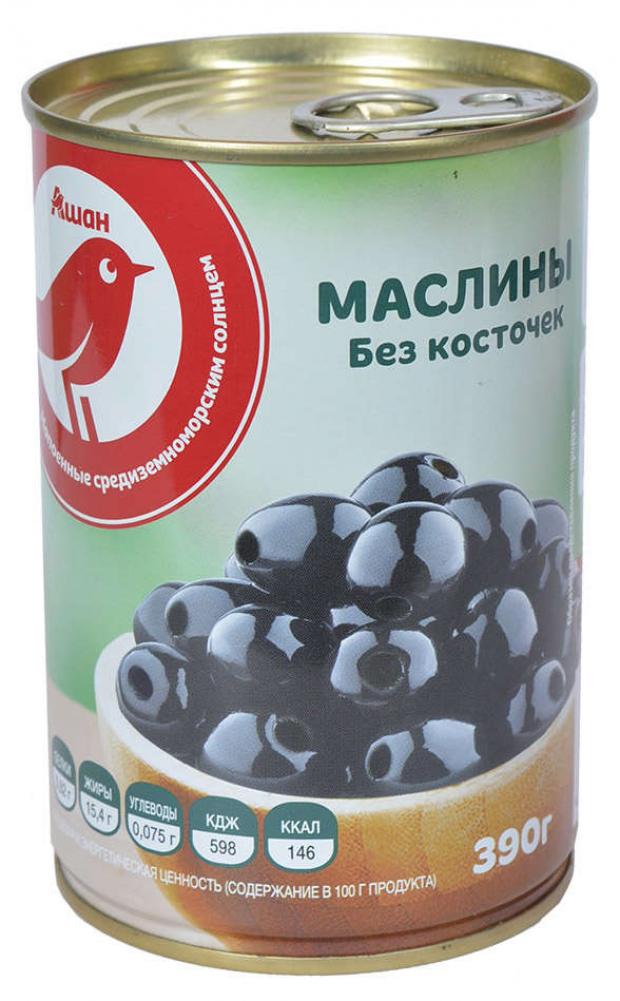 

Маслины черные Auchan Красная Птица без косточек, 390 г