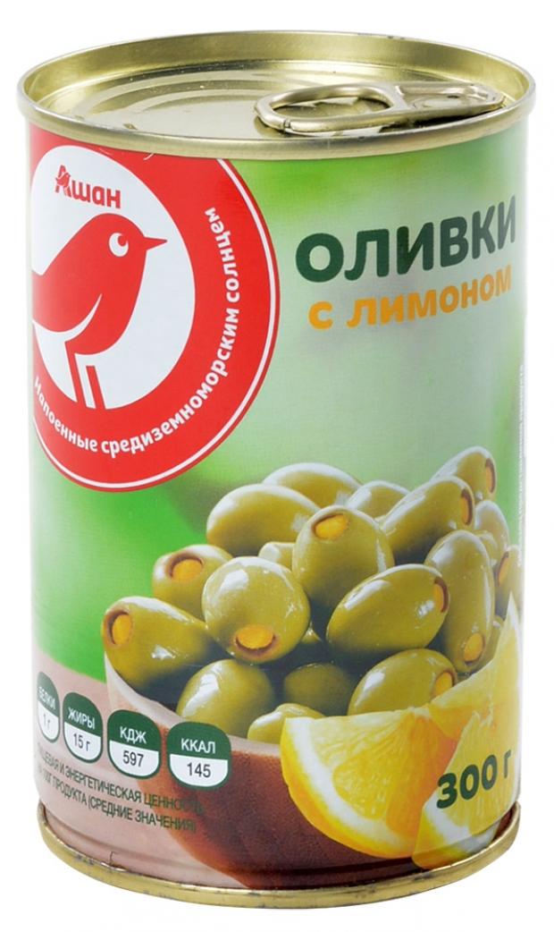

Оливки зеленые АШАН с лимоном, 300 г