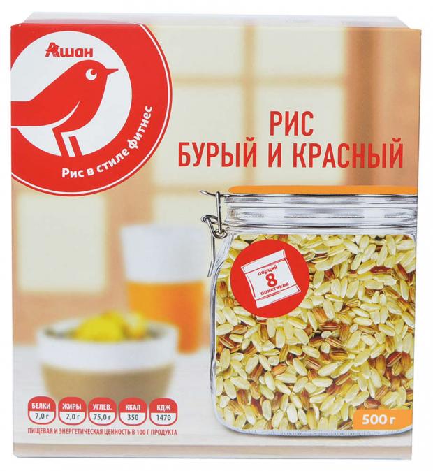 

Смесь рисовая АШАН из бурого и красного риса, 500 г