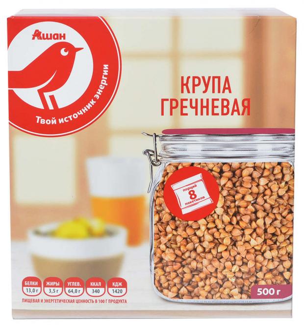 

Крупа гречневая АШАН в пакетиках, 500 г