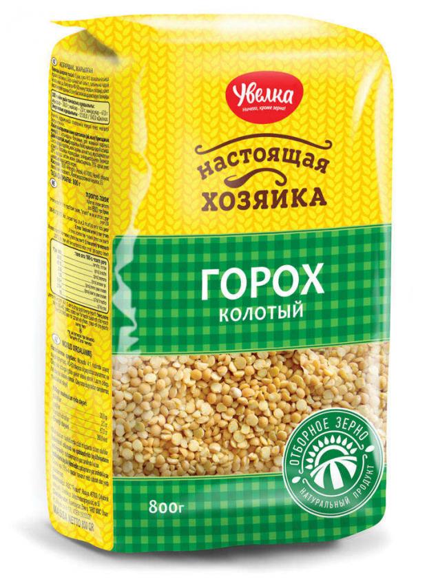 Горох «Увелка» шлифованный колотый, 800 г