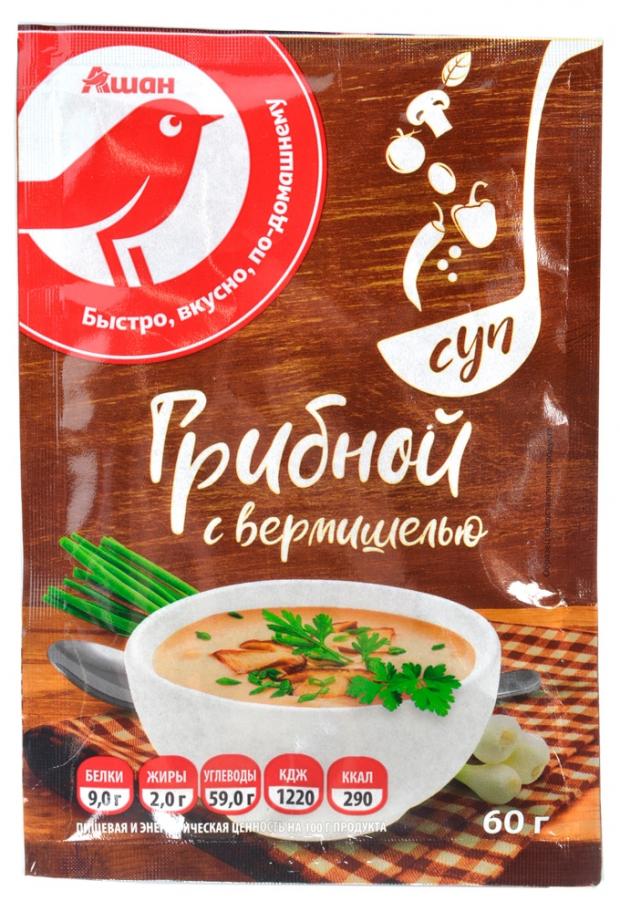 

Суп Auchan Красная Птица грибной с вермишелью, 60 г