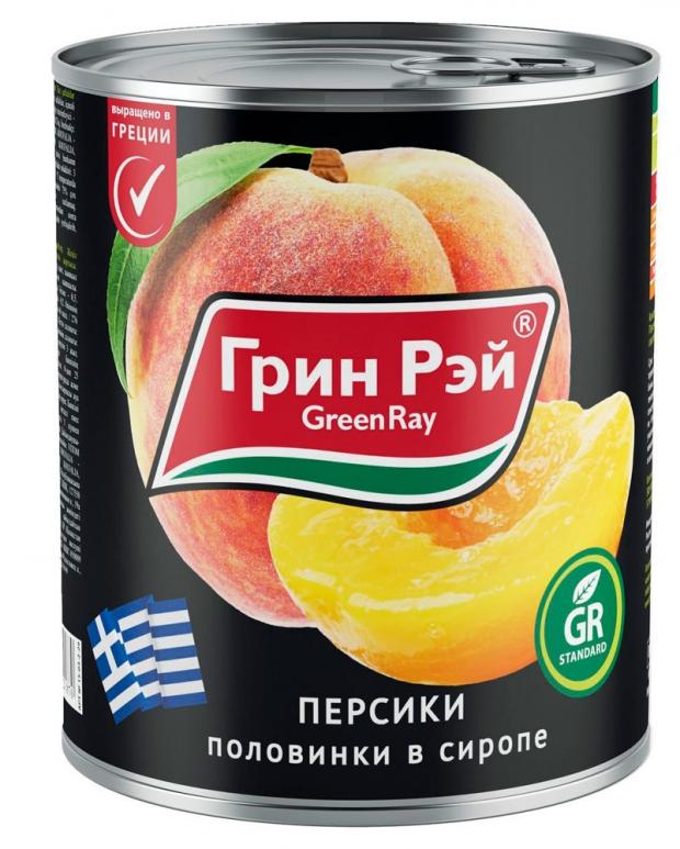

Персики Green Ray половинки в легком сиропе, 850 мл