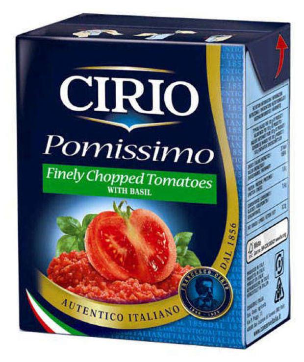 

Томаты CIRIO резаные очищенные с базиликом, 390 г