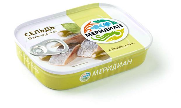 

Сельдь «Меридиан» филе-кусочки в белом вине, 115 г