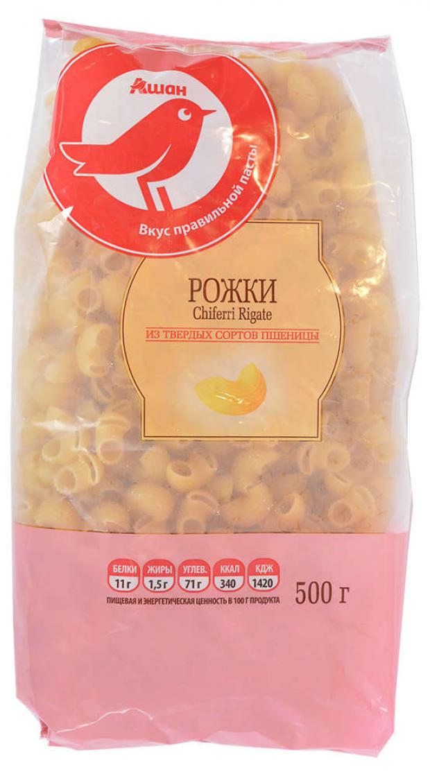 

Макароны АШАН рожки, 500 г