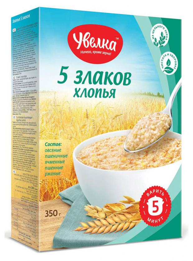 Хлопья пятизерновые Увелка тонкие 350 г 49₽