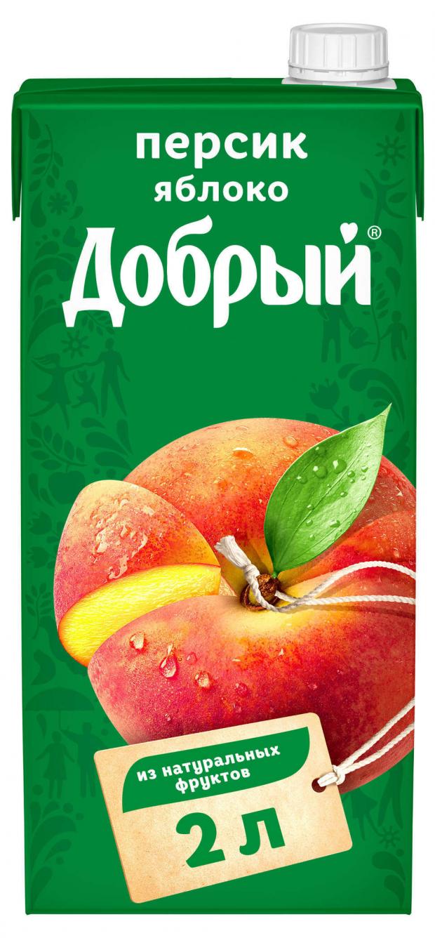 Нектар Добрый персик яблоко с мякотью 2 л 177₽