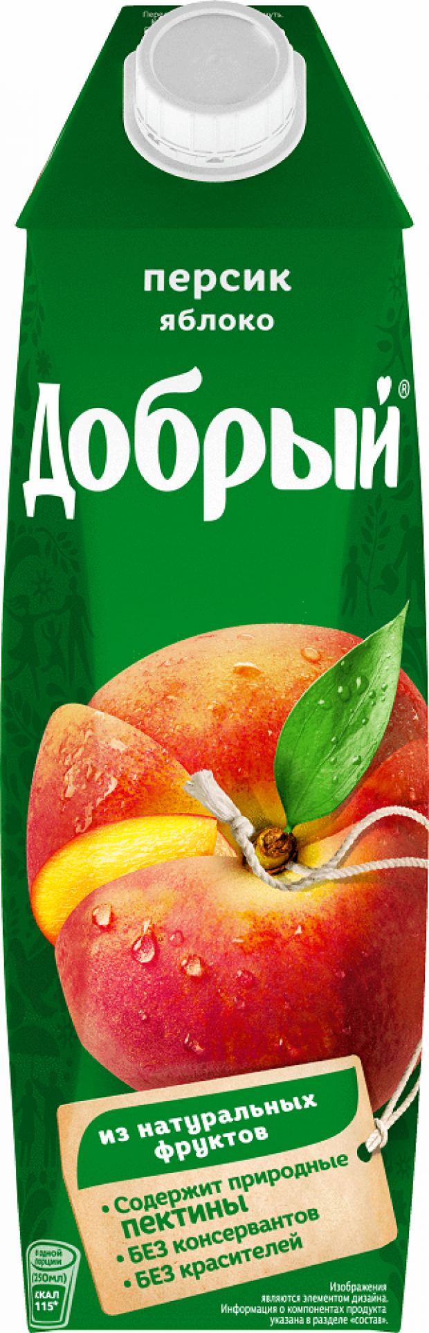 Нектар Добрый персик яблоко с мякотью 1 л 65₽