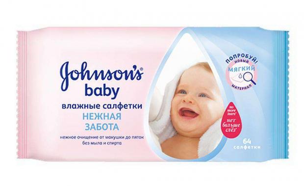 

Влажные салфетки детские Johnson's Baby Нежная забота, 64 шт