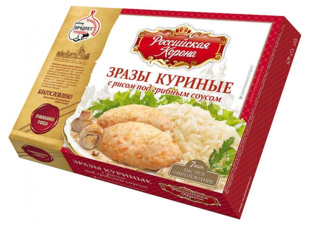 Зразы куриные с рисом Российская Корона под грибным соусом 300 г 122₽