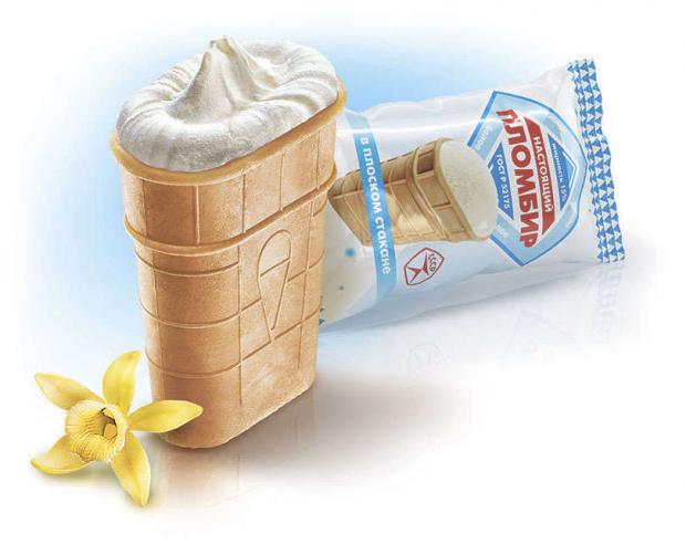 Мороженое НАСТОЯЩИЙ ПЛОМБИР пломбир ванильный в плоском вафельном стаканчике 90 г 44₽