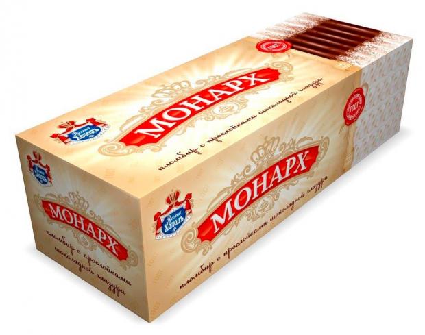 Мороженое Монарх пломбир ванильный с прослойками шоколадной глазури рулет 500 г 250₽