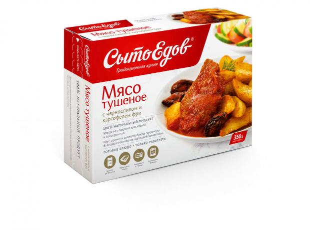 Мясо тушеное СытоЕдов с черносливом и картофелем фри 350 г 202₽