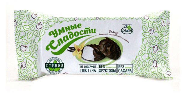 Зефир DiDi ванильный глазированный со стевией 60 г 80₽