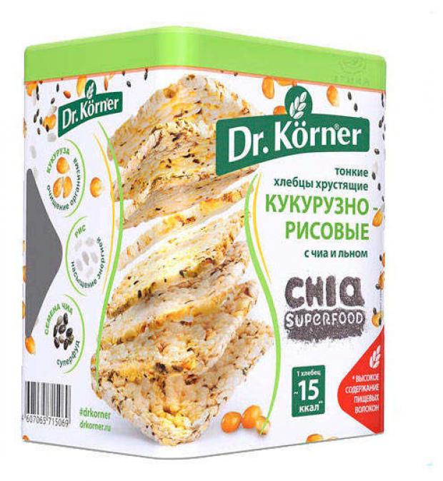 Хлебцы кукурузно-рисовые Dr Korner с семенами чиа и льна 100 г 93₽