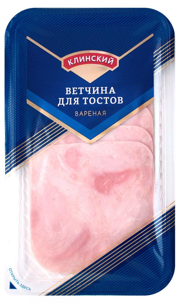 Ветчина вареная Клинский для тостов нарезка 120 г 109₽